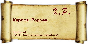 Kapros Poppea névjegykártya